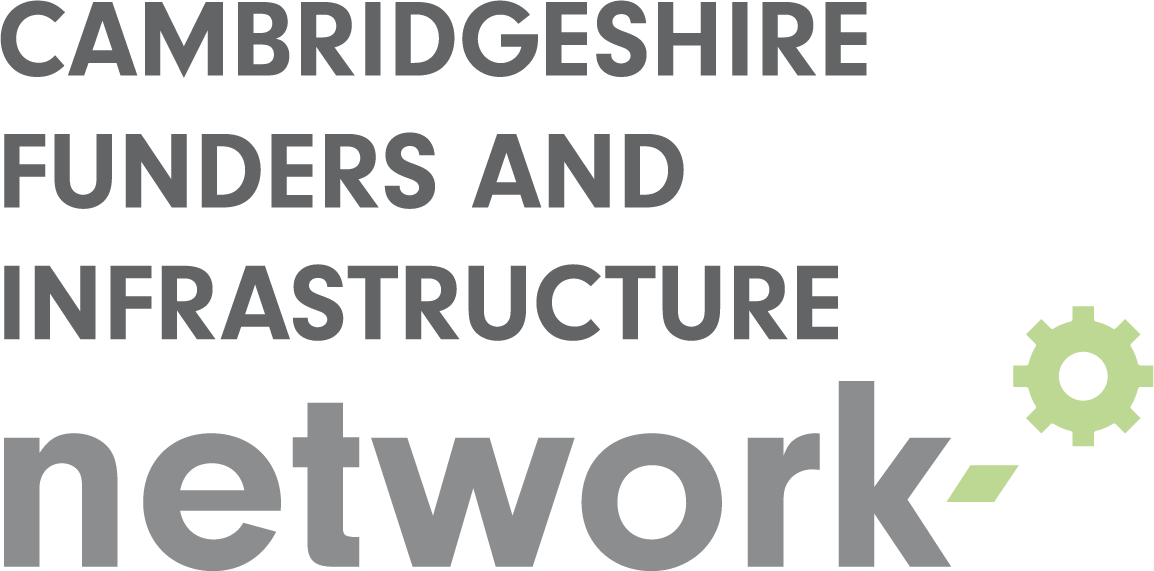 Cambridgeshire Funders and Infrastructure network logo. We see a green cog icon.