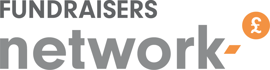 Fundraisers network logo with orange pound sign icon
