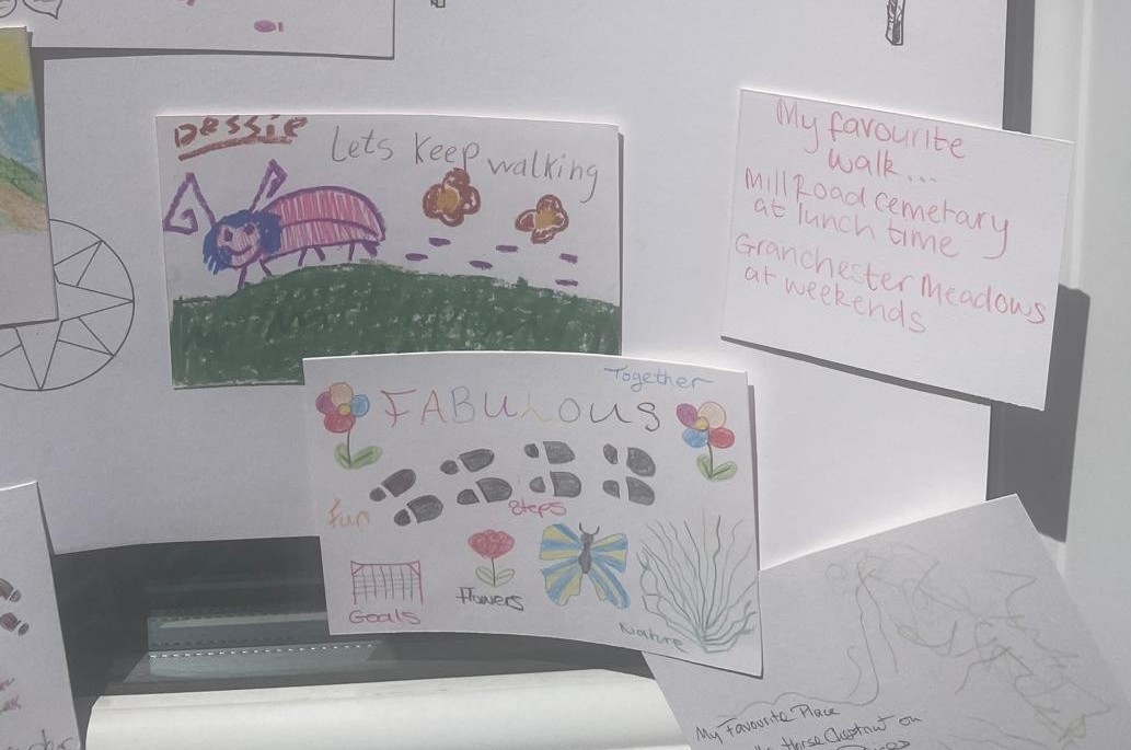 Handwritten quotes, pictures and feedback from participants in the project